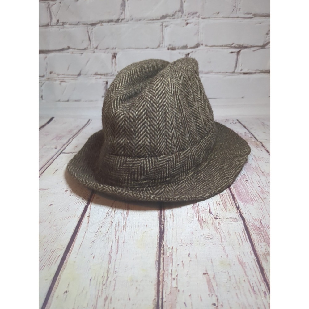 Vintage Totes Fedora Hat Mens S/M Brown Tweed Wool Blend "Rain Rolls Right Off